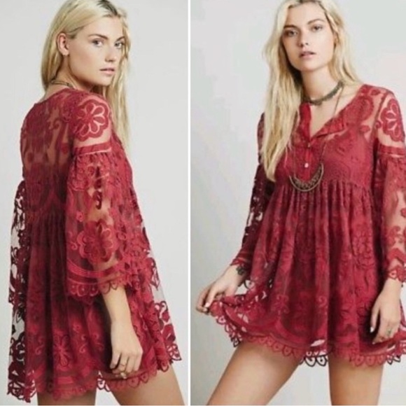Free People Dresses & Skirts - Free People x Jen's Pirate Booty El Sol Mini Dress Tunic Rose Bloom